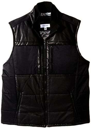 Calvin Klein Men's Faux Leather Padding Vest - Choose SZ/Color  Men clothes deals